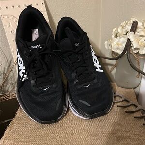 Hoka Black Athletic Shoes with Mesh Construction